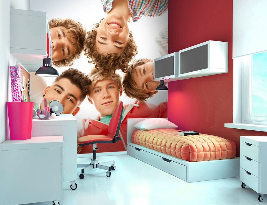 ONE DIRECTION 1D CIRCLE WALLPAPER MURAL PHOTO WALL PAPER POSTER BED ROOM MURALS