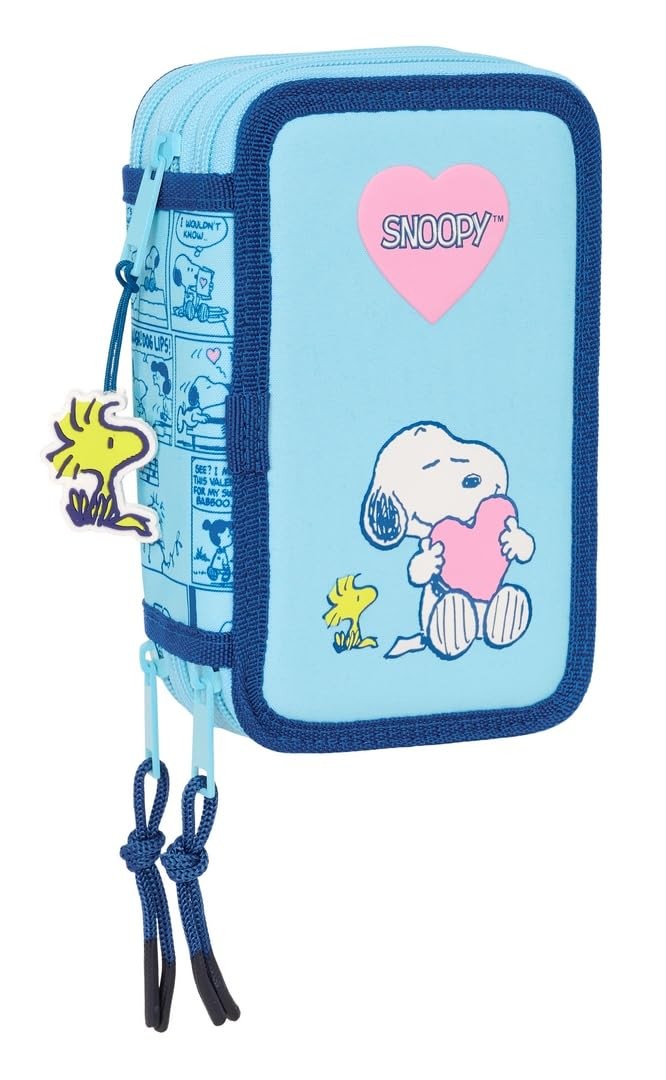 SNOOPY LOVE – School Pencil Case with 37 Tools Included, Children's Pencil Case,