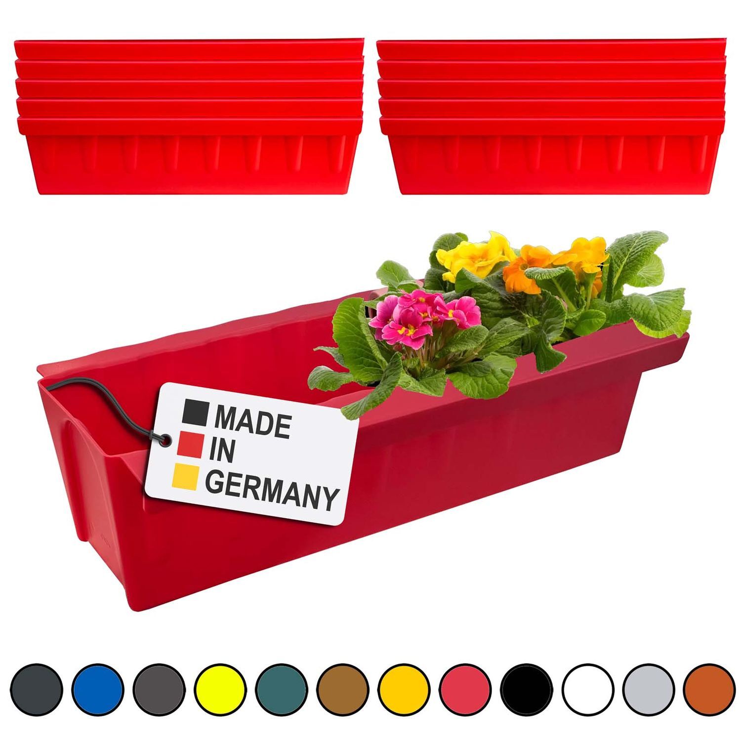 Planter Box Set Of 10 Red Insert For Hanging Planter