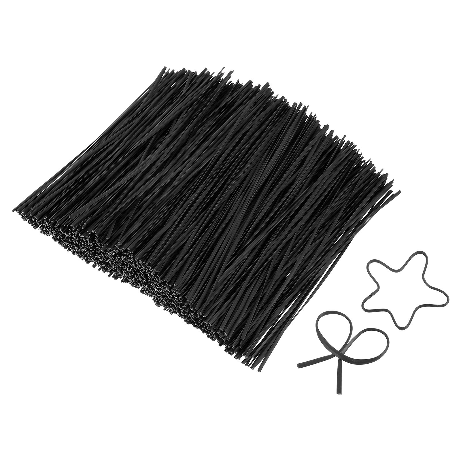 6 Inch Twist Ties, Metallic Twist Tie, 1200 Pack, Black