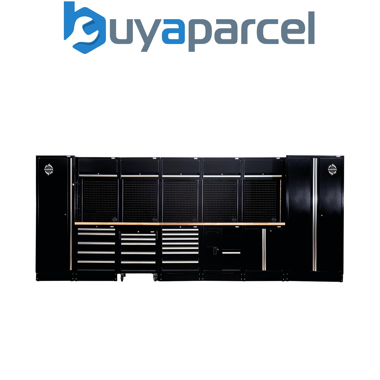 Draper 27064 BUNKER 25 Piece Modular Storage Combo with Hardwood Worktop