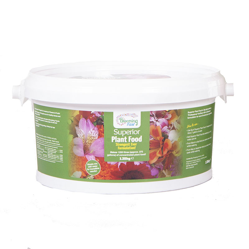 Plant Feed, Blooming Fast Superior Soluble Fertiliser, 1.25kg Tub, 250 Gallons