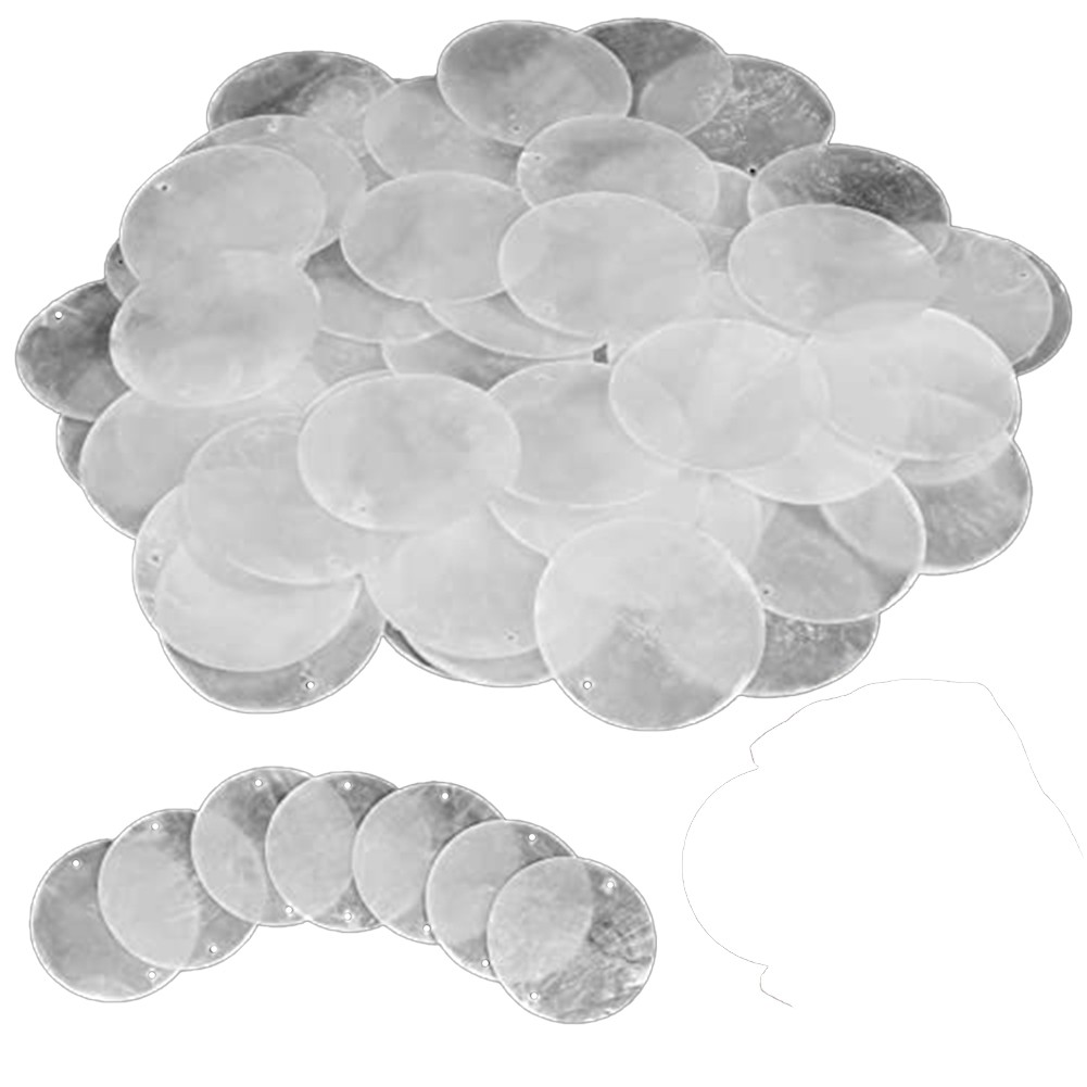 3X(120 Pcs Capiz Sea Shells for Crafting with 2 Holes Sea Discs Y5B4)8009