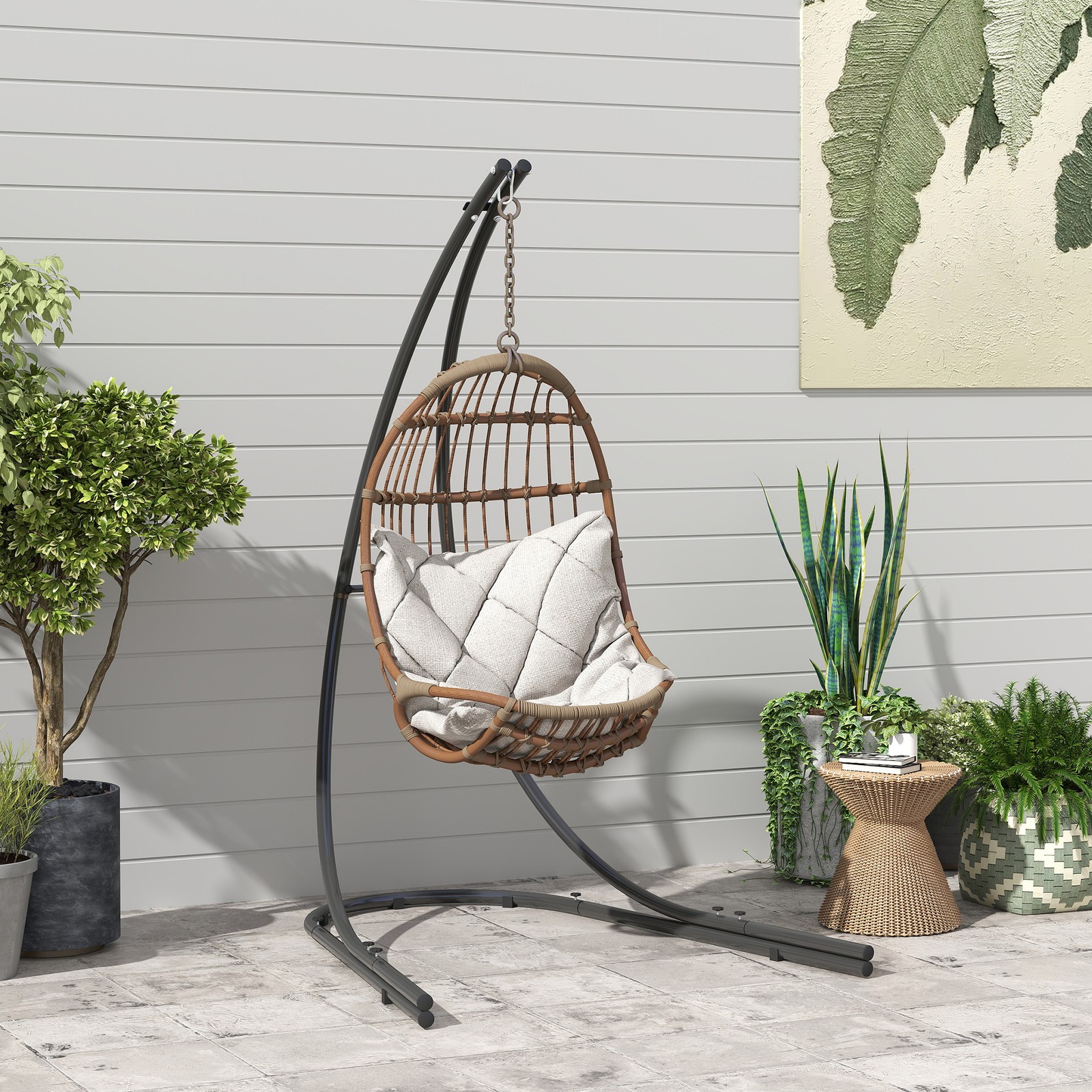 Hammock Chair Stand with Extra Large Base, Metal Frame Hanging Chair Stand Only