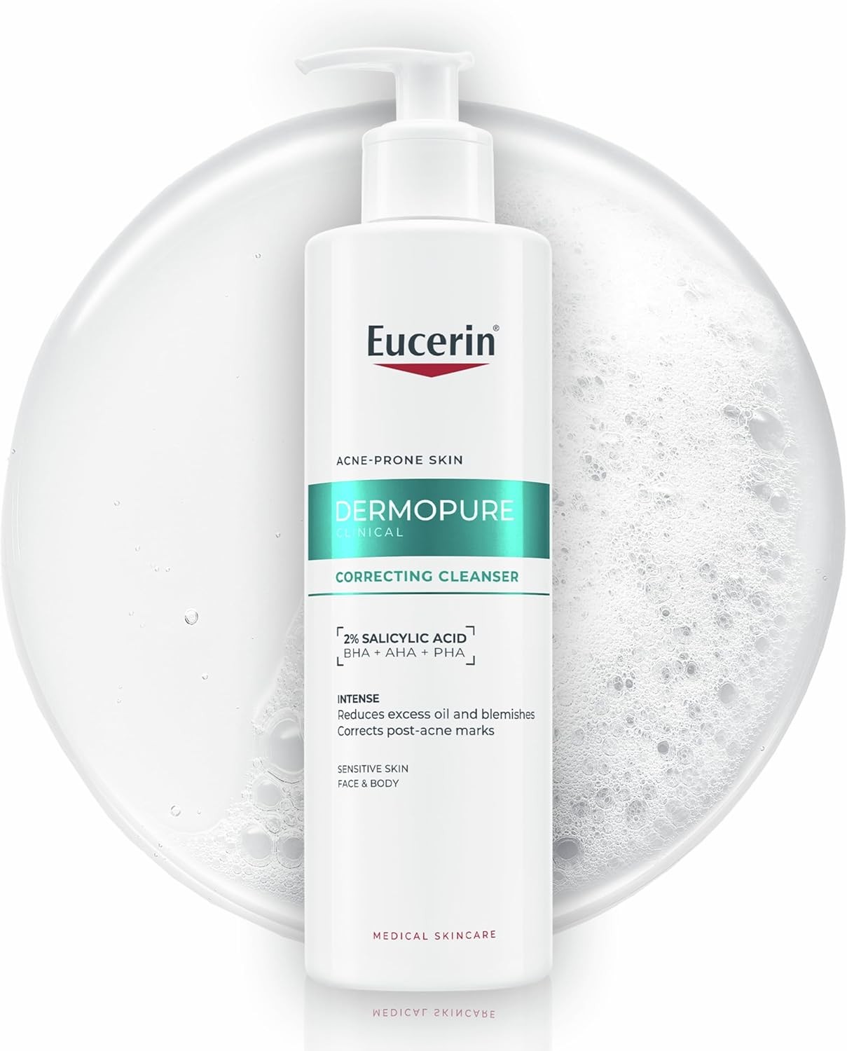 Eucerin Dermopure Clinical Correcting Cleanser 400ml, Non-Comedogenic Face Wash