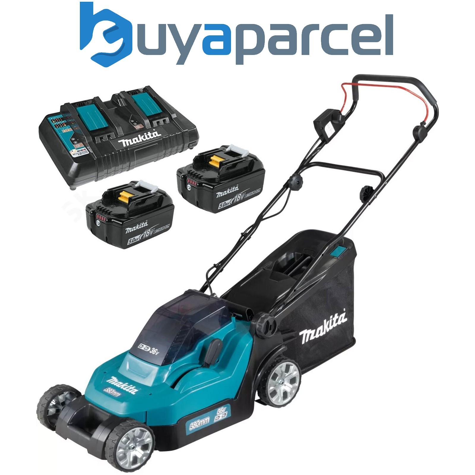 Makita DLM382 18v / 36v LXT Cordless Lithium Battery Lawn Mower 2 x 5.0ah