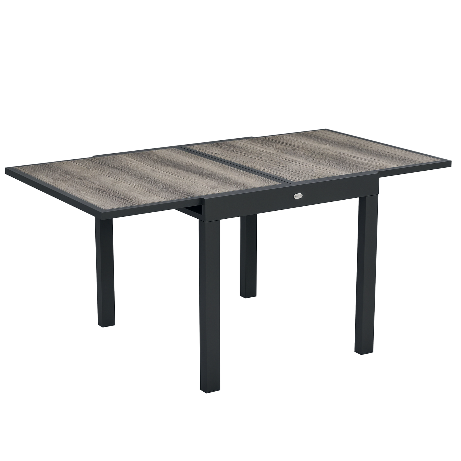 Outsunny Extendable Outdoor Dining Table Aluminium Rectangle Patio Table Grey