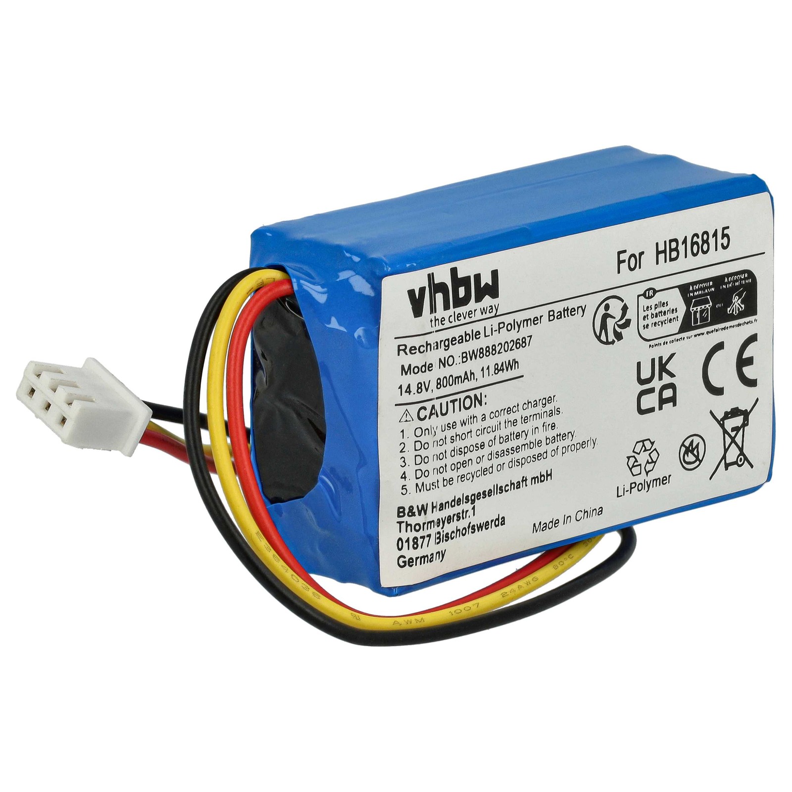 Battery for Hobot 188 198 268 388 288 298 368 168 800mAh 14.8V