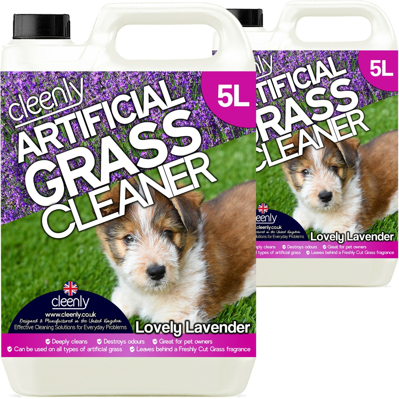 Cleenly Artificial Grass Cleaner Astro Turf Pet Odour Lavender Deodoriser 10L