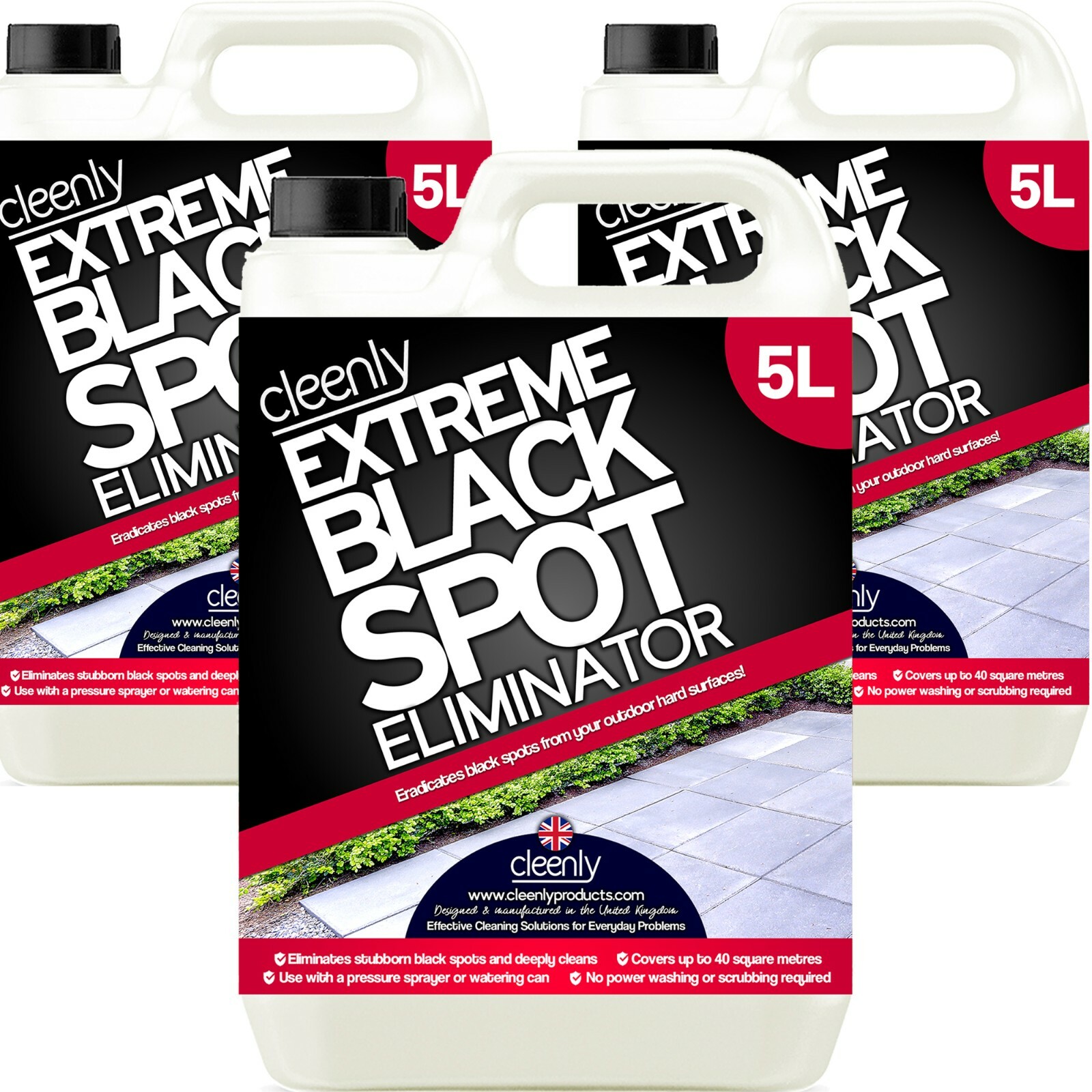 Patio Extreme Black Spot Remover 15L Algae Mould Drive Way Moss Killer Cleenly