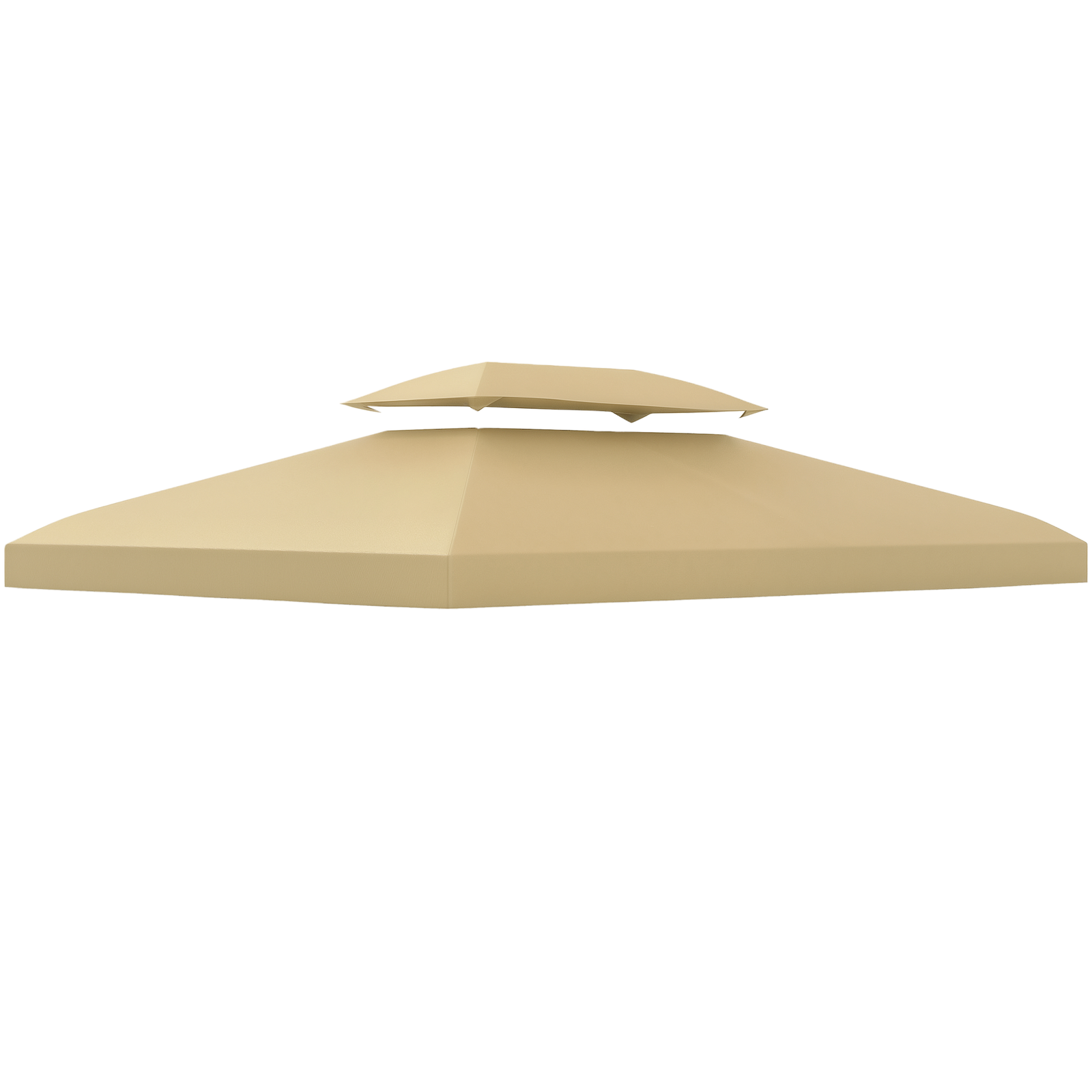 Outsunny 3x4m Gazebo Replacement Roof Canopy 2 Tier Top UV Cover Cream White