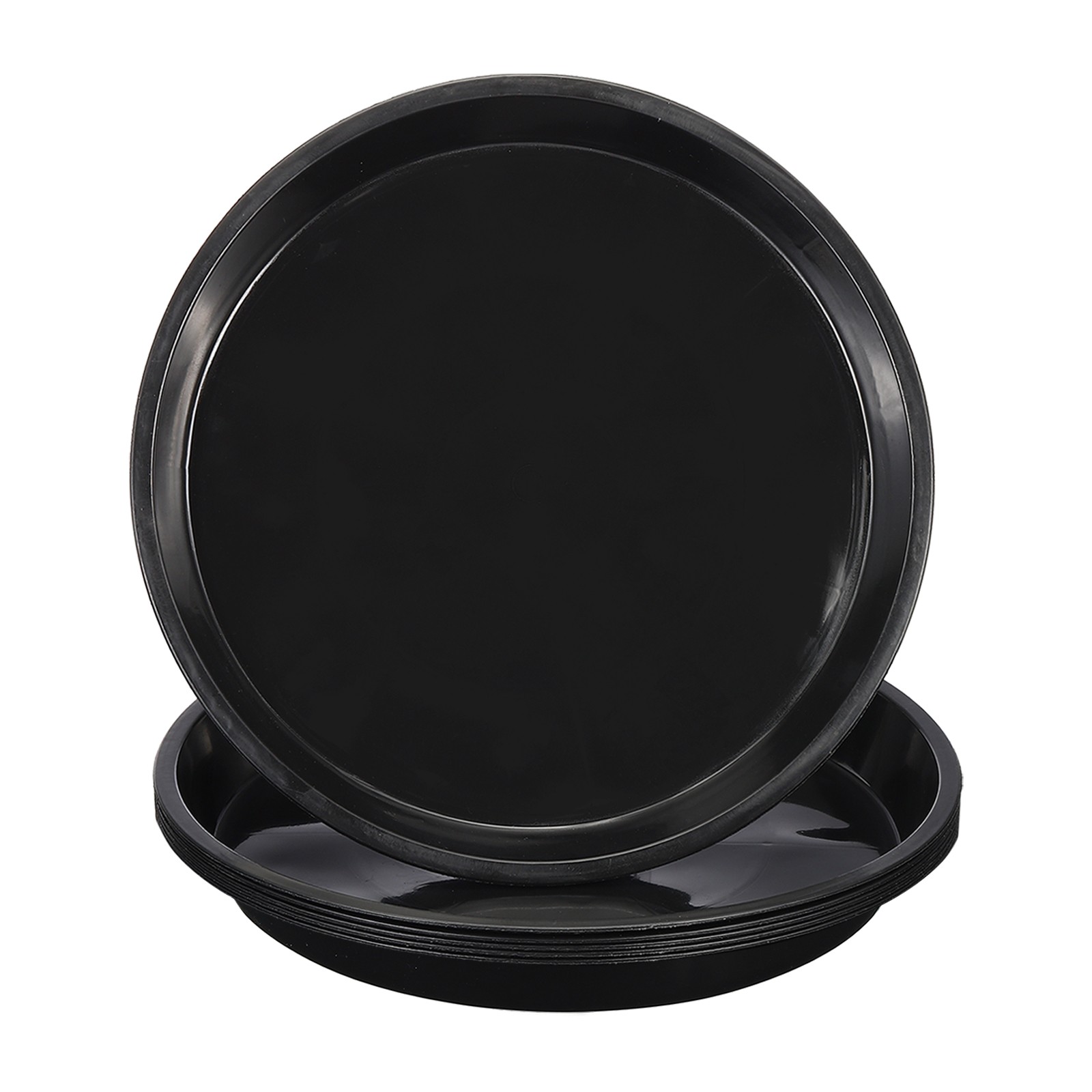 6Pcs Plastic Plant Saucer 16" Round Plant Pots Drip Water Tray Black