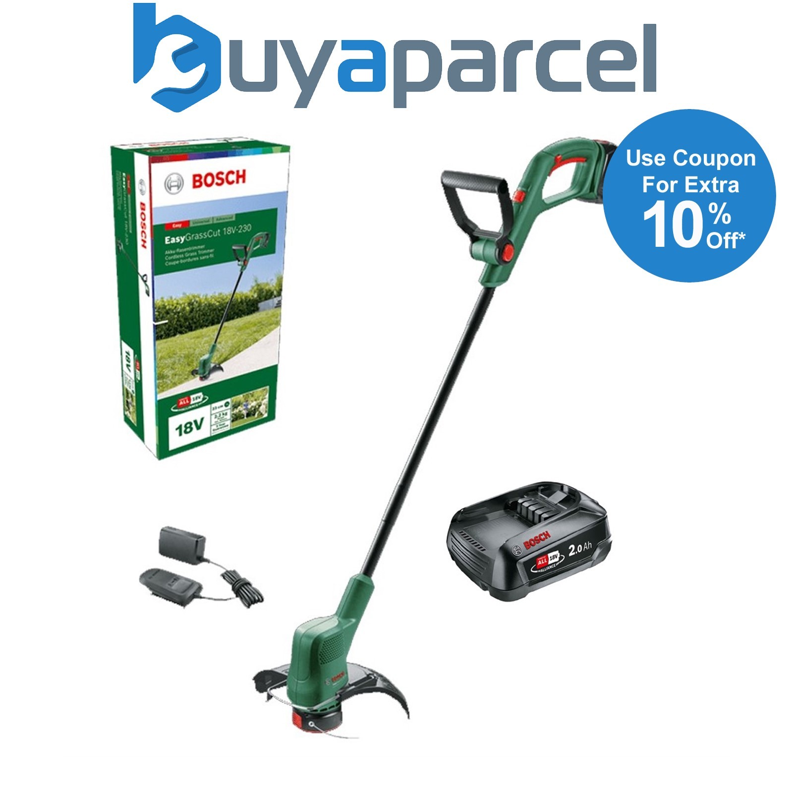 Bosch EasyGrassCut 18V-230 Cordless Line Grass Trimmer Strimmer 18v 2x 2.0Ah Bat