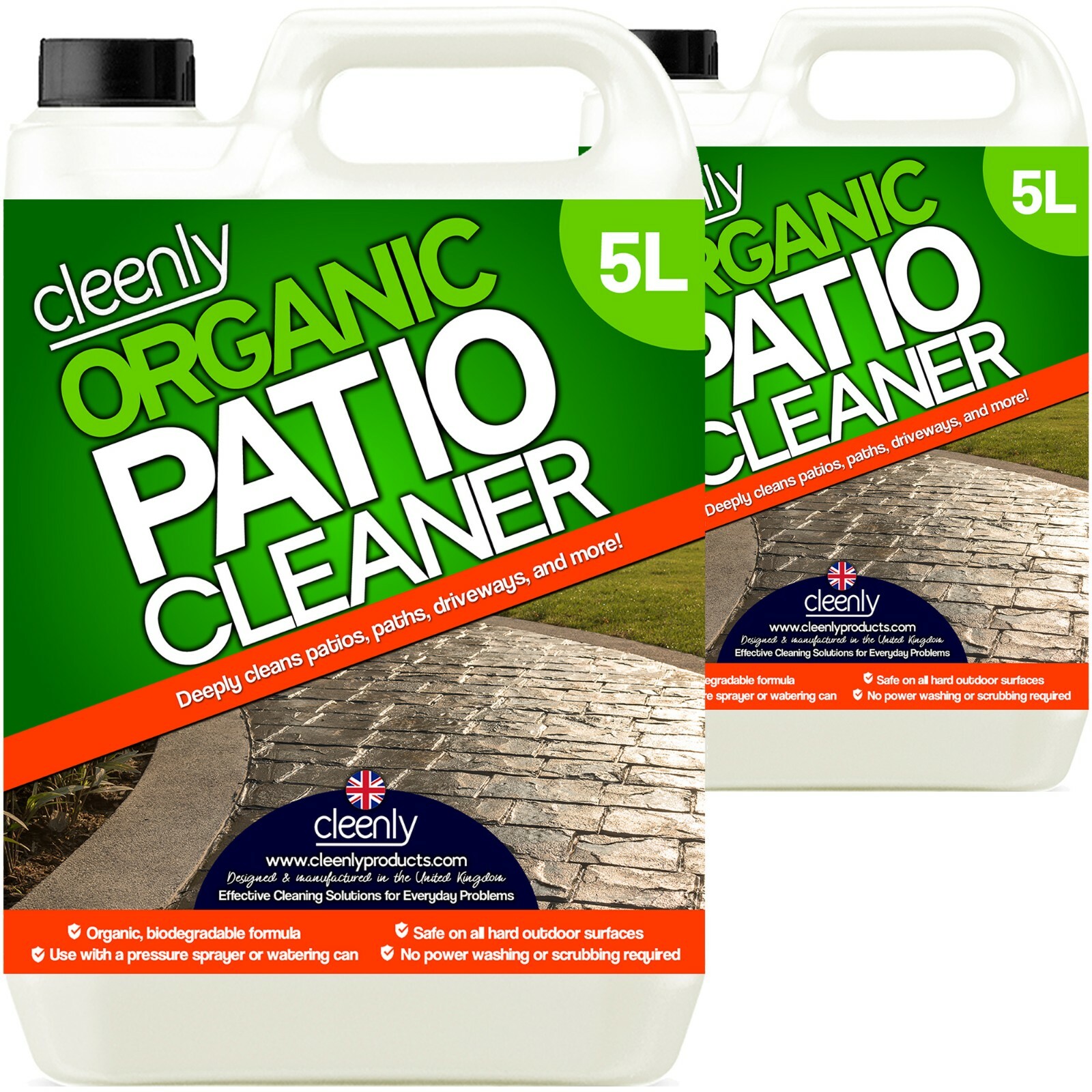 Cleenly Patio Cleaner Organic Decking Green Mould Killer Brick Magic Fluid 10L