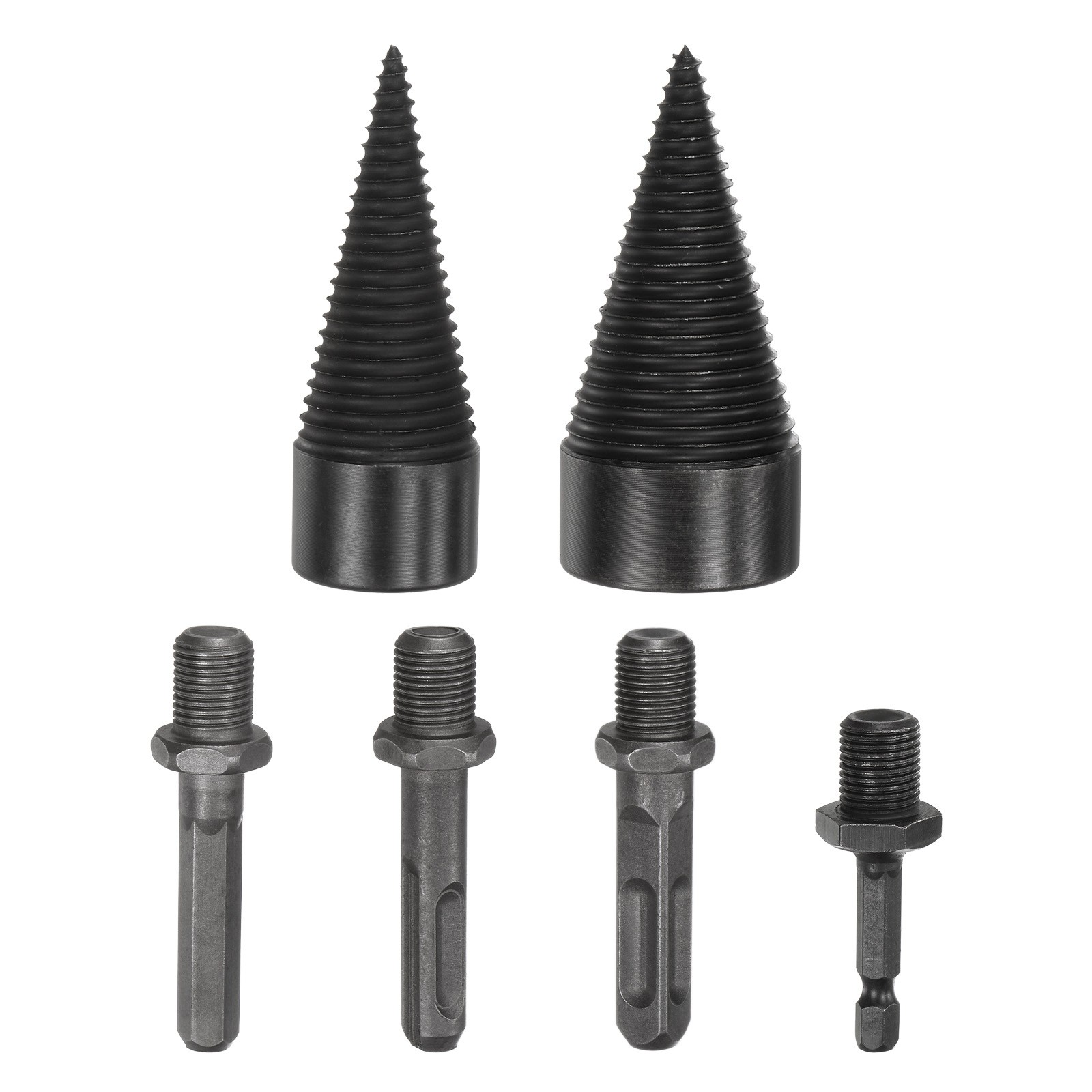 2-Pack Wood Splitter Drill Bit 32mm + 42mm+4 Handles for Stove/Farm