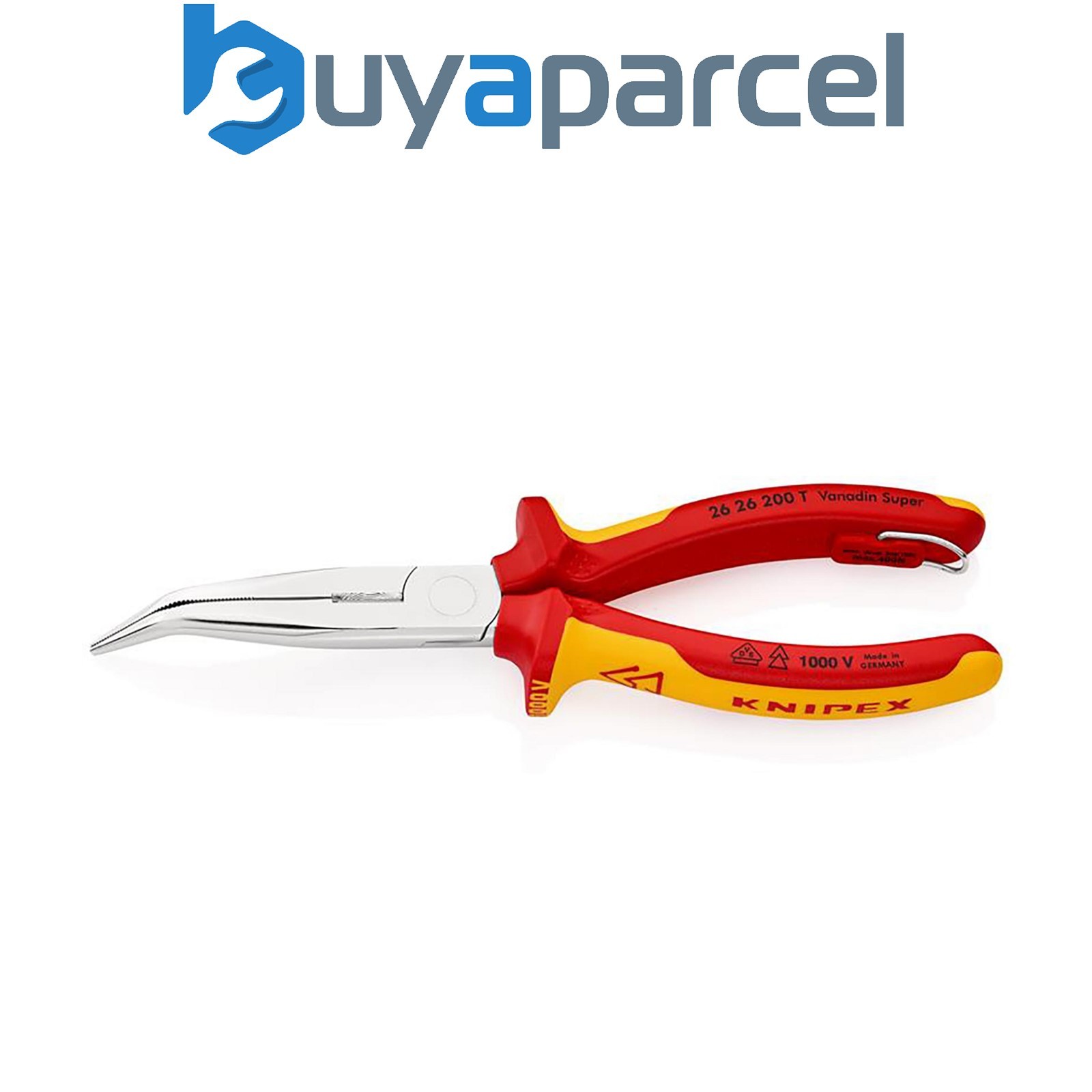 Draper 25246 KNIPEX 26 26 200 T BK Snipe Nose Side Cutting Pliers, 200mm