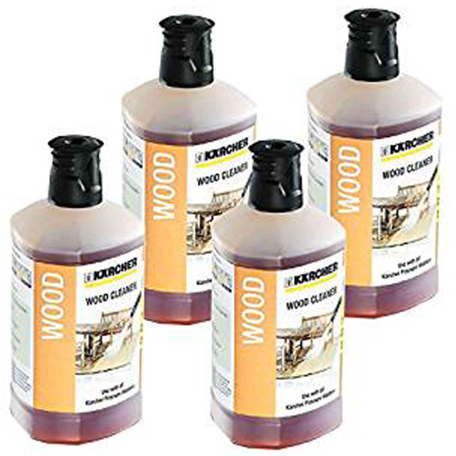 KARCHER 1L Wood Decking Cleaner 3in1 Pressure Washer Detergent K2 K4 K7 x 4