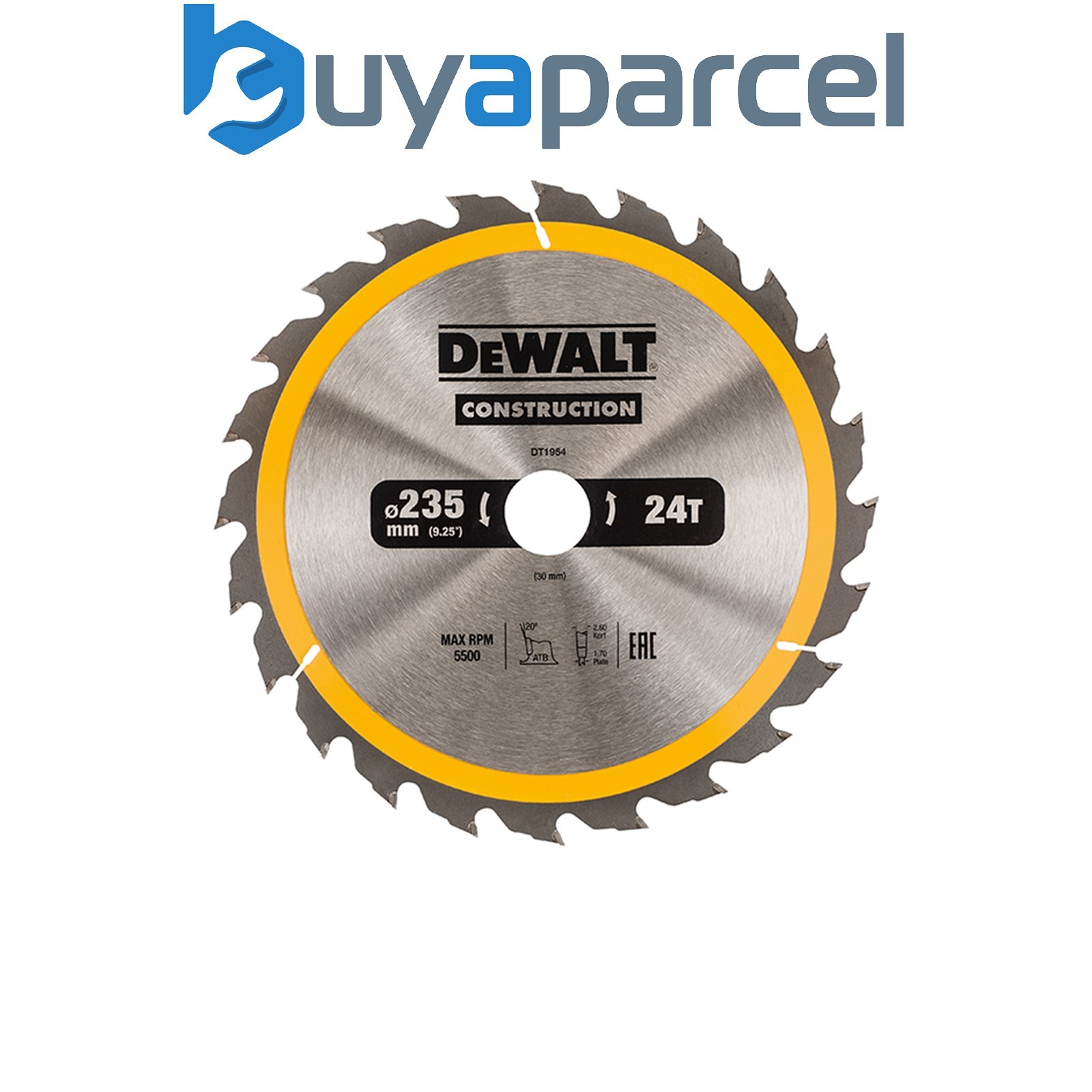 Dewalt DT1954-QZ Portable Construction Circular Saw Blade 235 x 30mm x 24T