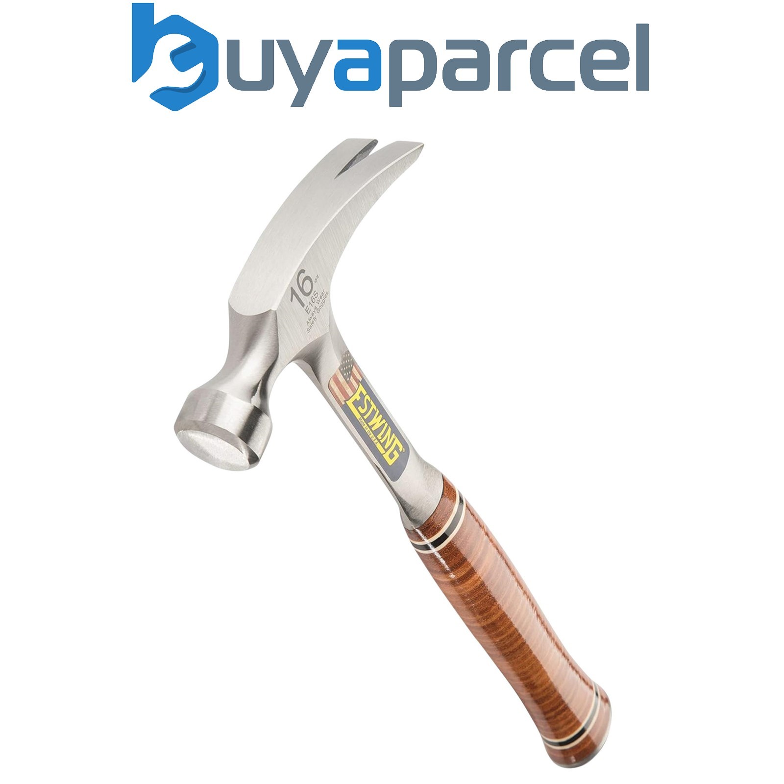 Draper 23509 Estwing E16S Straight Claw Hammer with Leather Grip, 16oz/448g