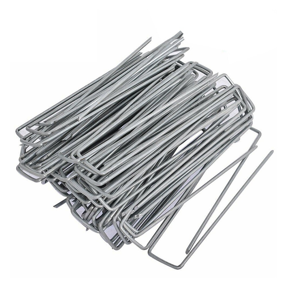 100Pcs Gardening Planting Fixed Ground Spikes U Shaped Landscape Ground Pin4379