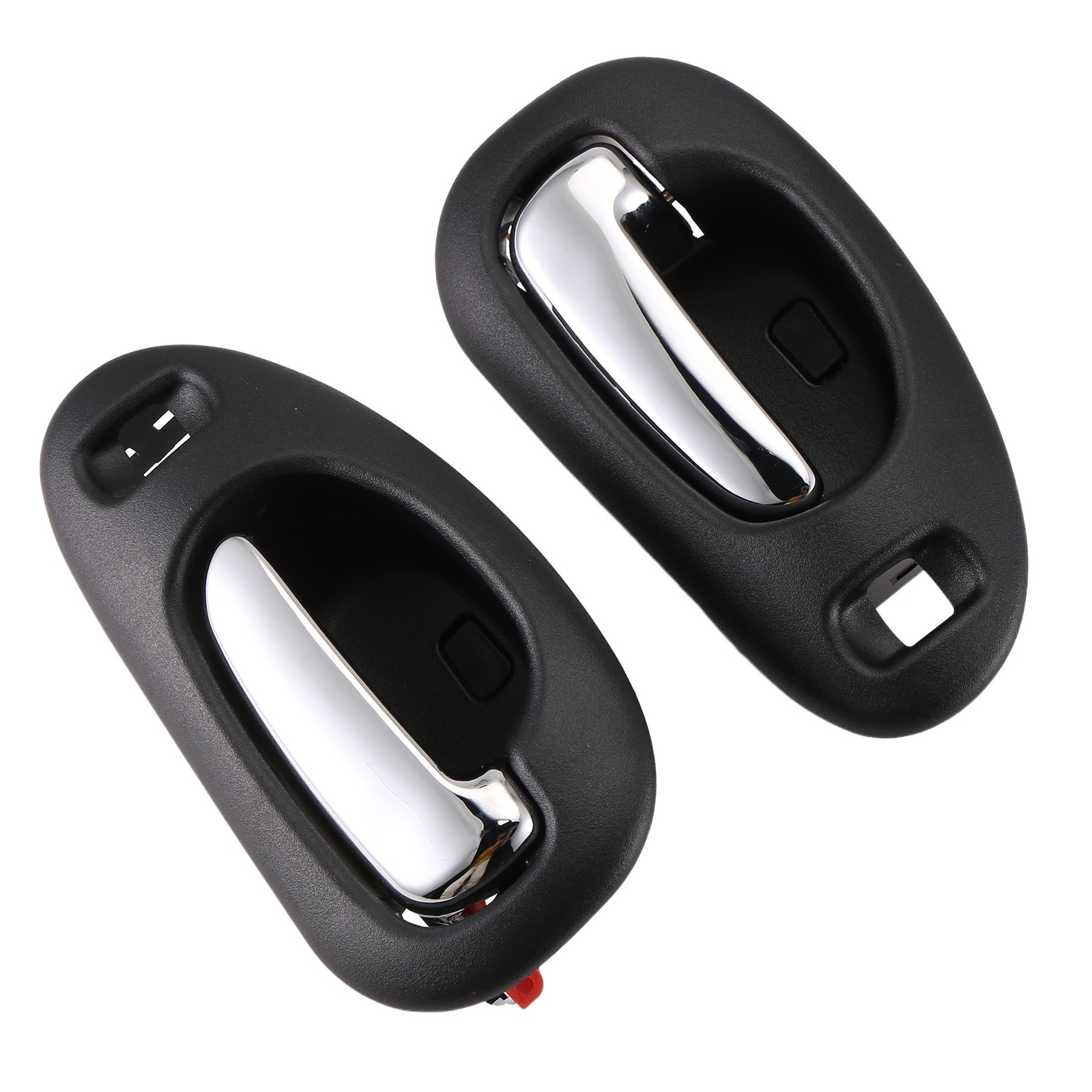 Door Handle Black & Chrome Inside Interior Front LH & RH Pair for 4068