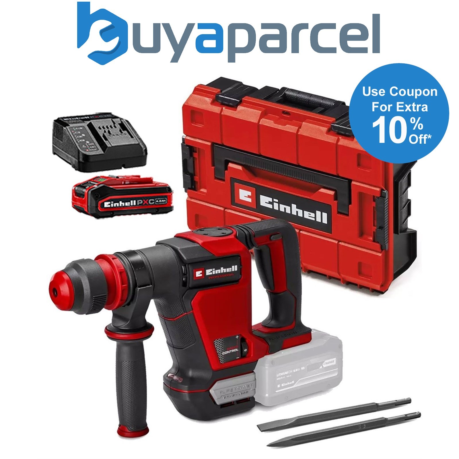 Einhell Professional 18v Brushless Demolition Hammer Drill TP-DH + 4AH Kit