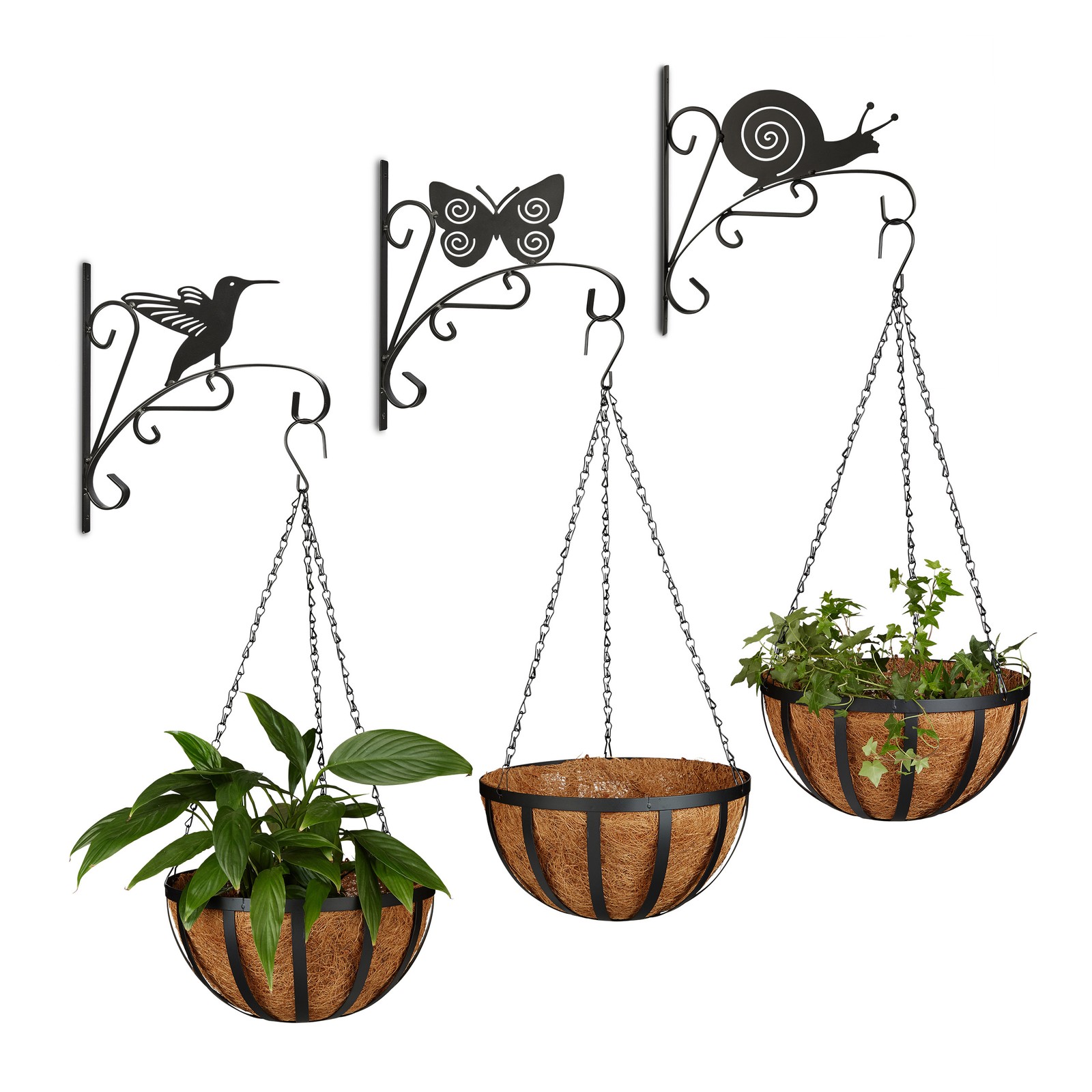 6 pcs flower set hanging basket plant holder flower hook wall hook decoration