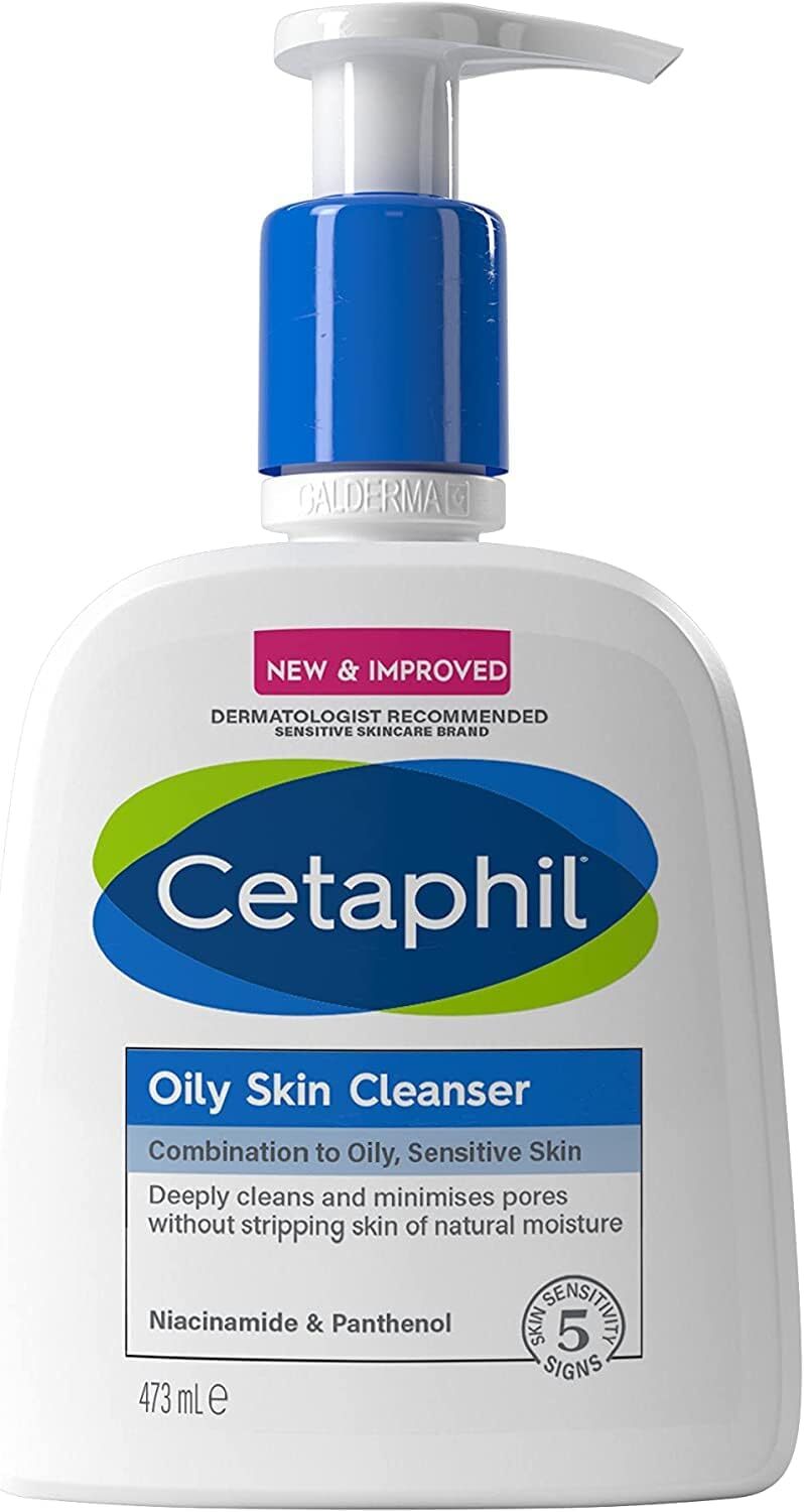 Cetaphil Oily Skin Cleanser, Face Wash, 473ml, For Combination to Oily Sensitiv