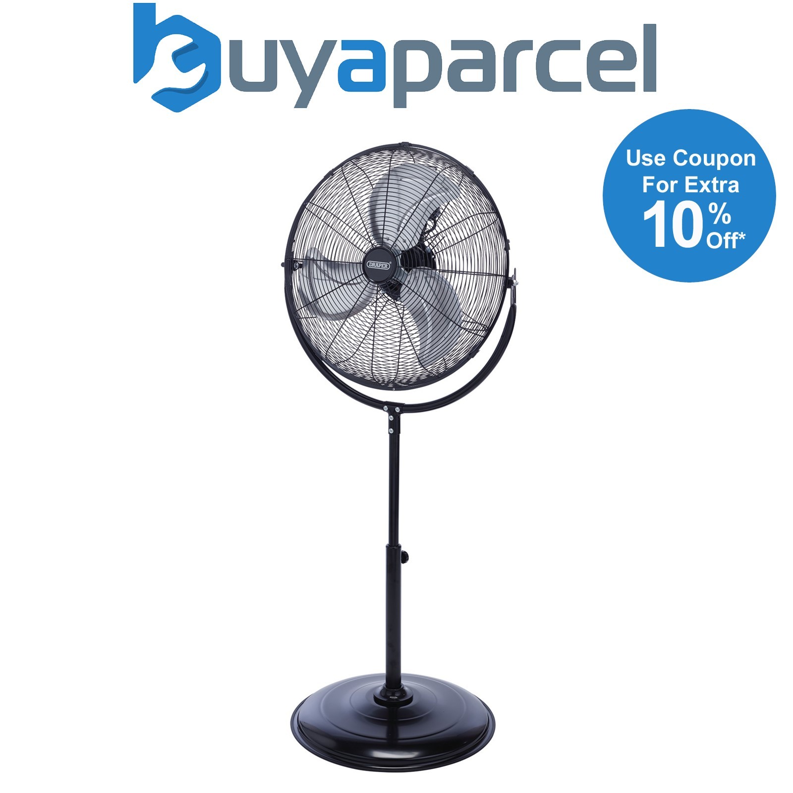 Draper 70430 230V Pedestal Fan, 20"/500mm, 120W