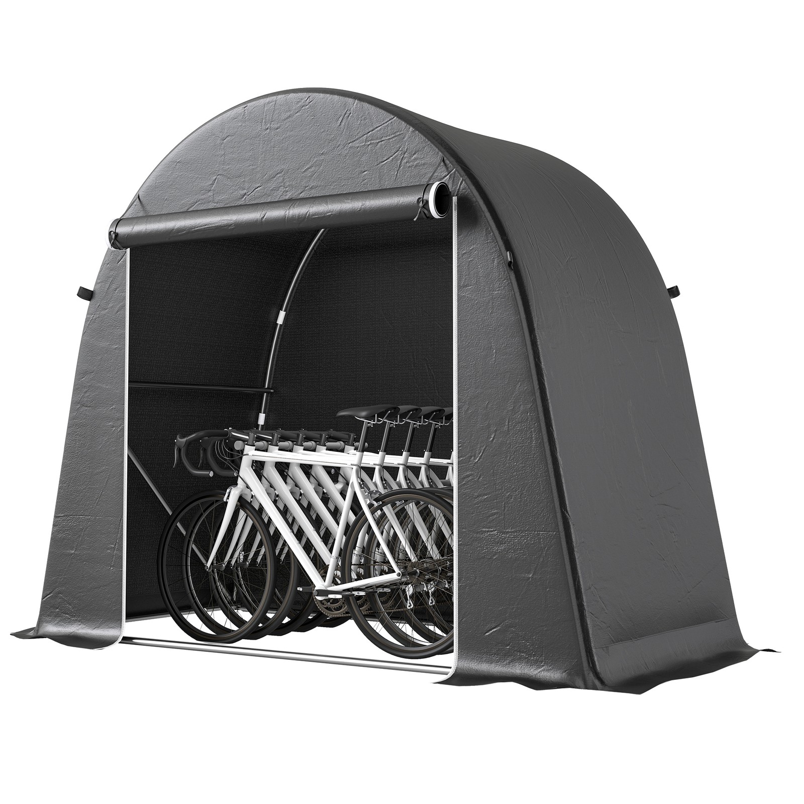 Outsunny 8 x 4 ft Garden Storage Shed Tent Bike Tent, Dark Grey