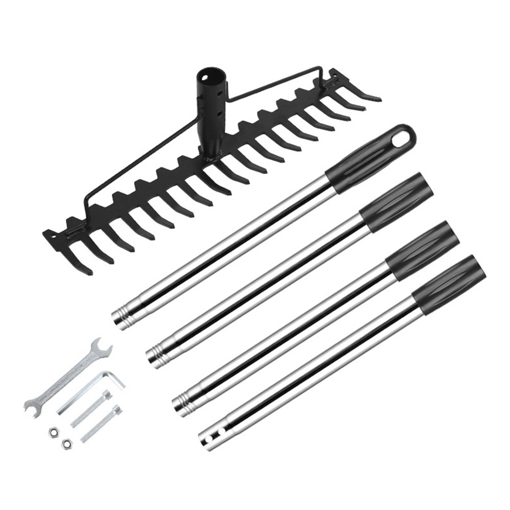 3X(Bow Rake Heavy Duty Garden Rake 17 Steel Tines Metal Head Rake Tool for6089
