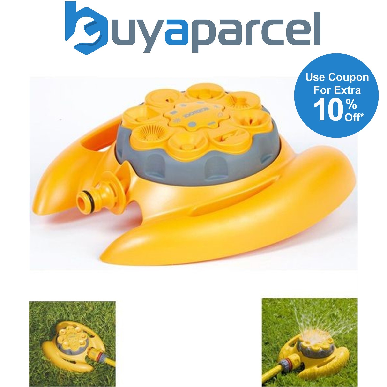 Hozelock 2515 Rotating Vortex Garden Sprinkler Multi Watering 8 Spray 79m2