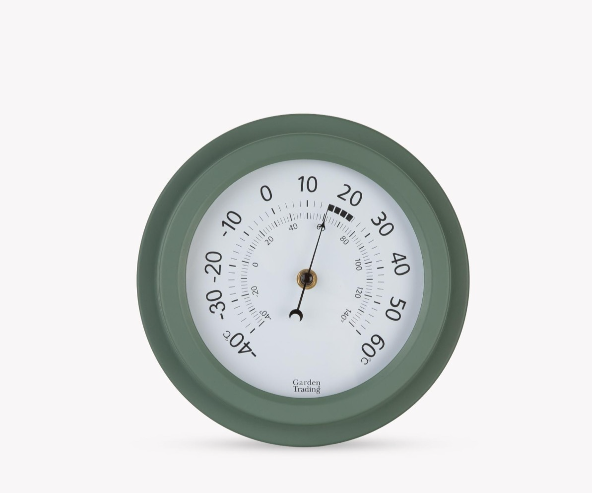 Garden Thermometer Outdoor Green Steel Wall Mounted Home Temperature Gauge UK