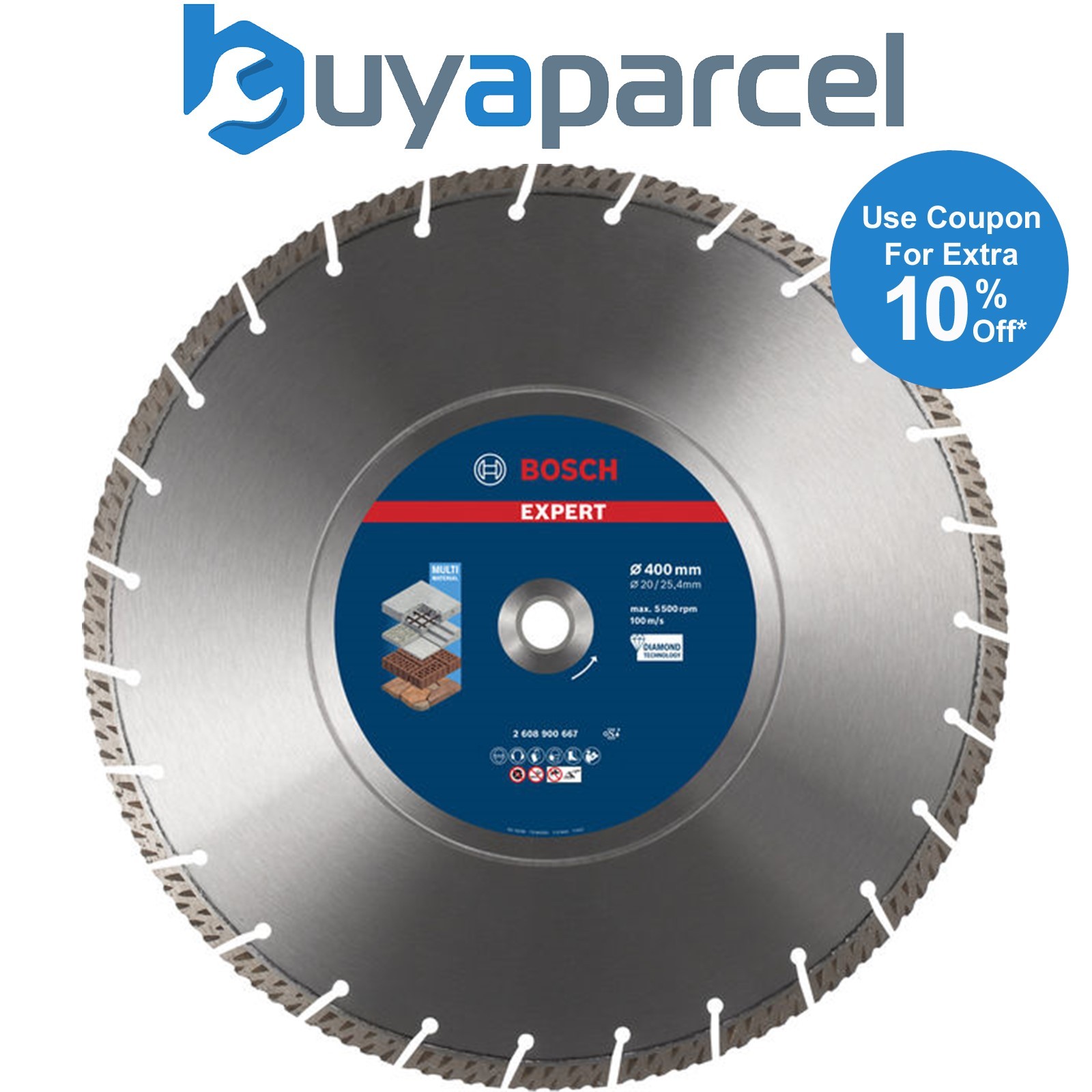 Bosch EXPERT MultiMaterial Diamond Cutting Disc 400 x 20/25.40 x 3.3 x 12mm
