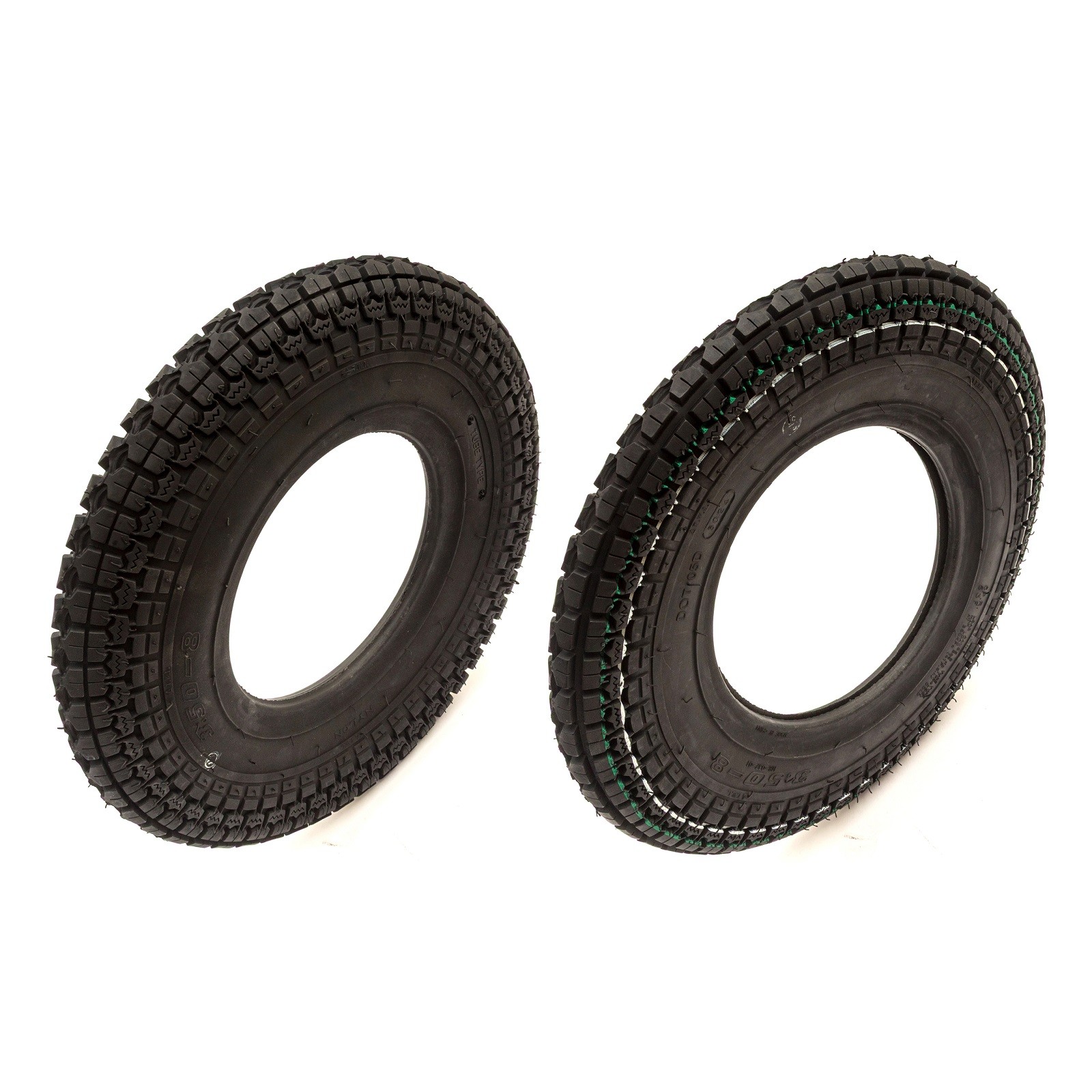 2x Heavy Duty 3.50-8 Mobility Scooter Tyre 6 Ply 350-8 Front & Rear 8 Inch Wheel
