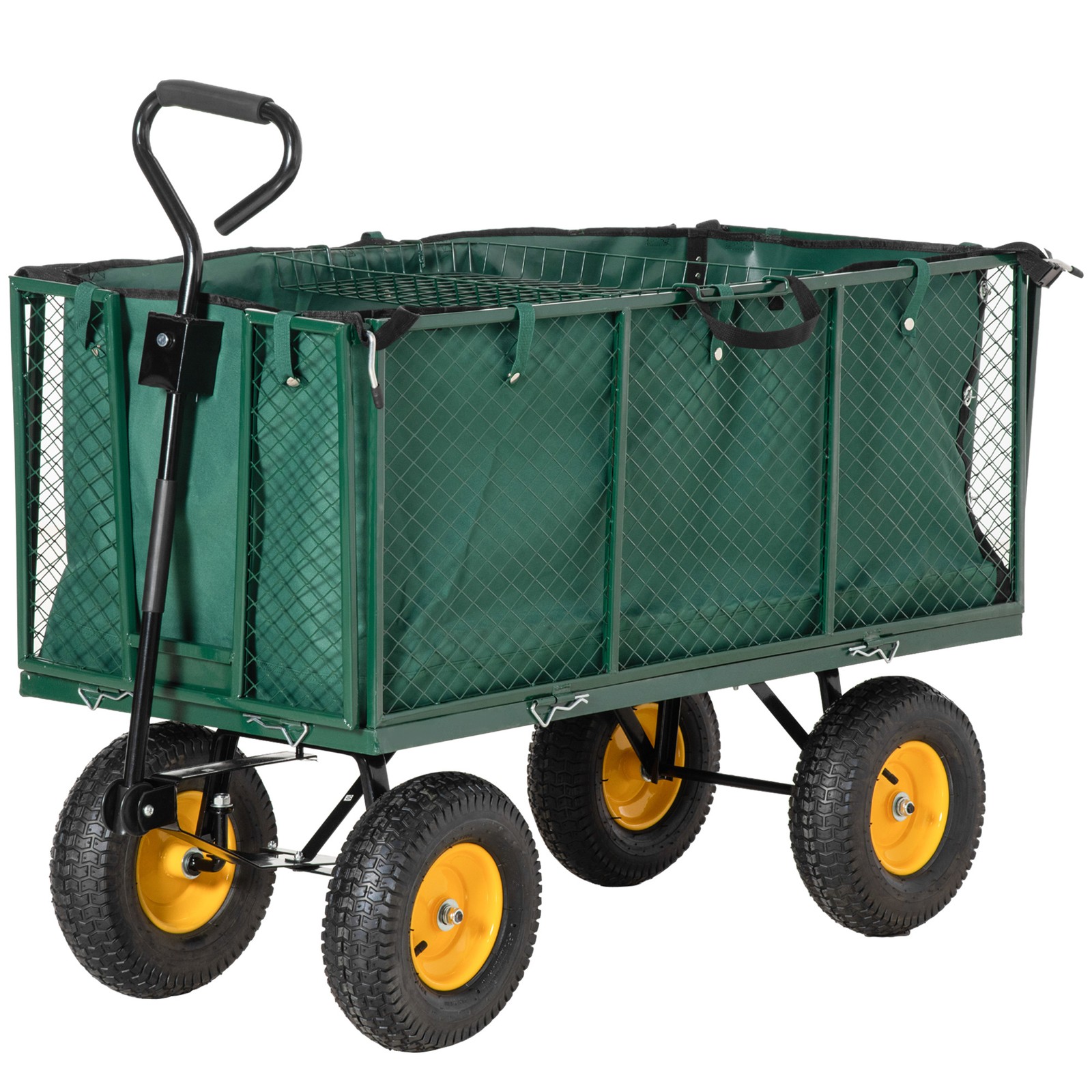Outsunny Heavy Duty Garden Cart Truck Trolley Wheelbarrow Trailer