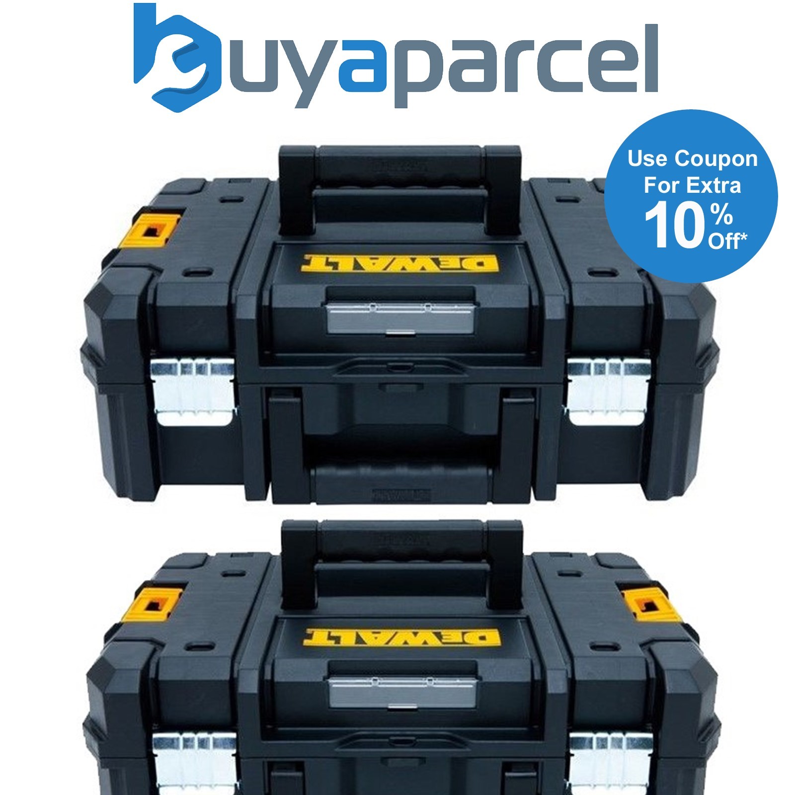 Dewalt DWST1-70703 TStak II Power Tool Storage Box 13.5L T-STAK Case - Twin Pack