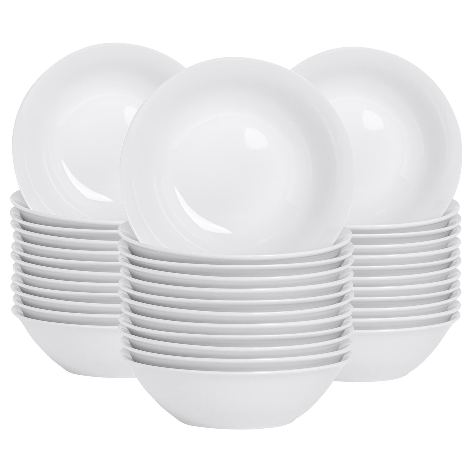 36x Classic White Cereal Bowls 18cm Porcelain Ice Cream Oatmeal Dishes