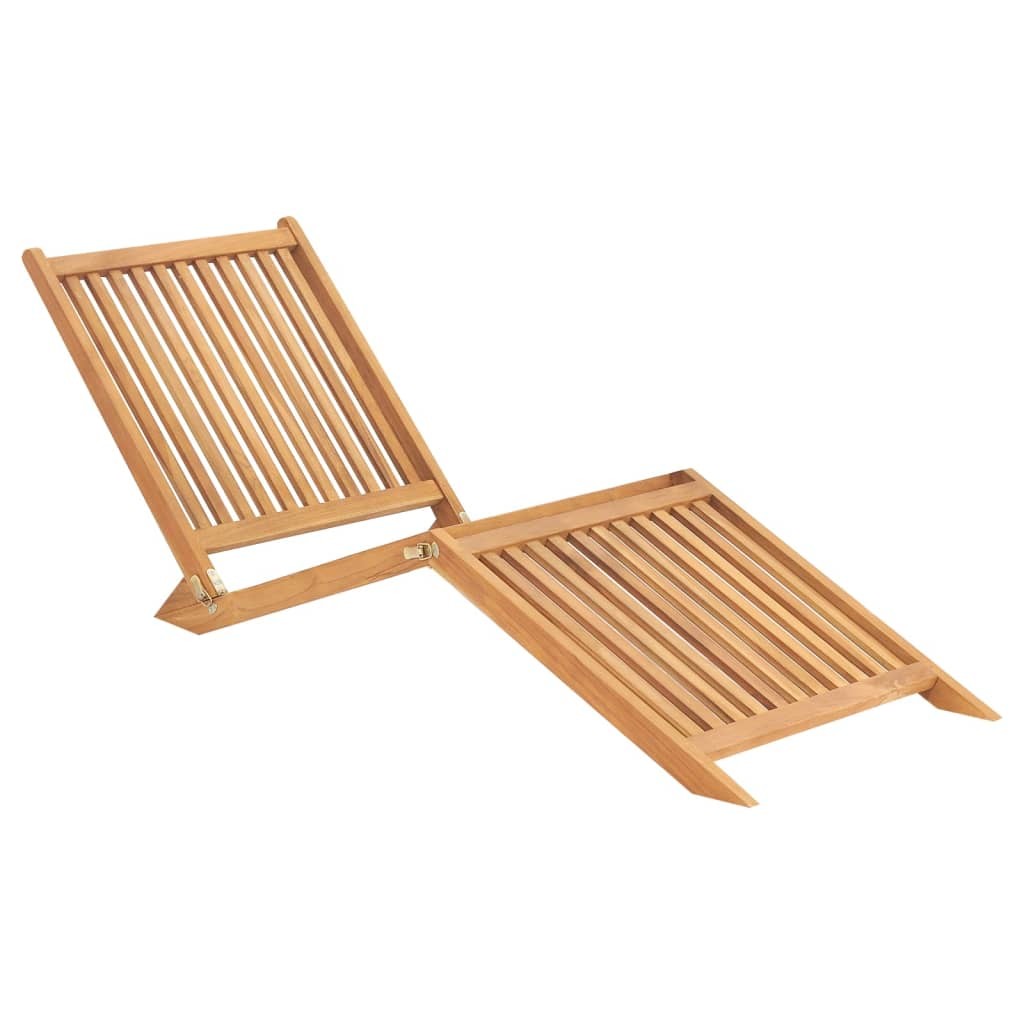 Solid Teak Wood Sun Lounger Patio Wooden Sunbed Daybed Chaise Lounge vidaXL