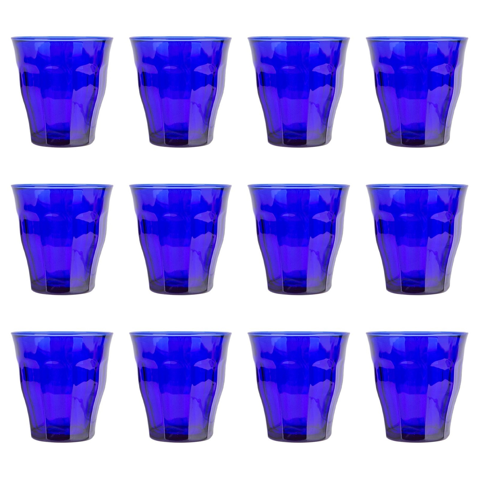 12x Duralex Sapphire 250ml Picardie Glass Tumblers Water Whiskey Drinking Set