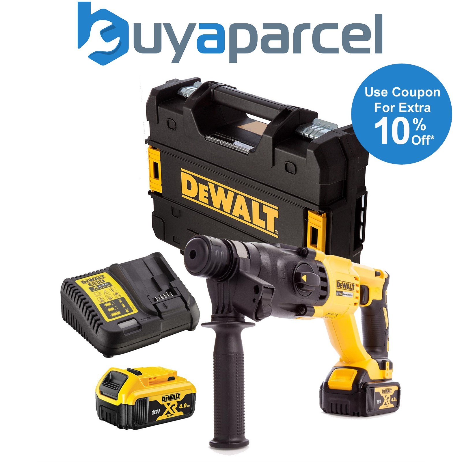 Dewalt DCH133M2 18v SDS+ Brushless Hammer SDS Drill 2 x 4.0ah Battery Tstak Case