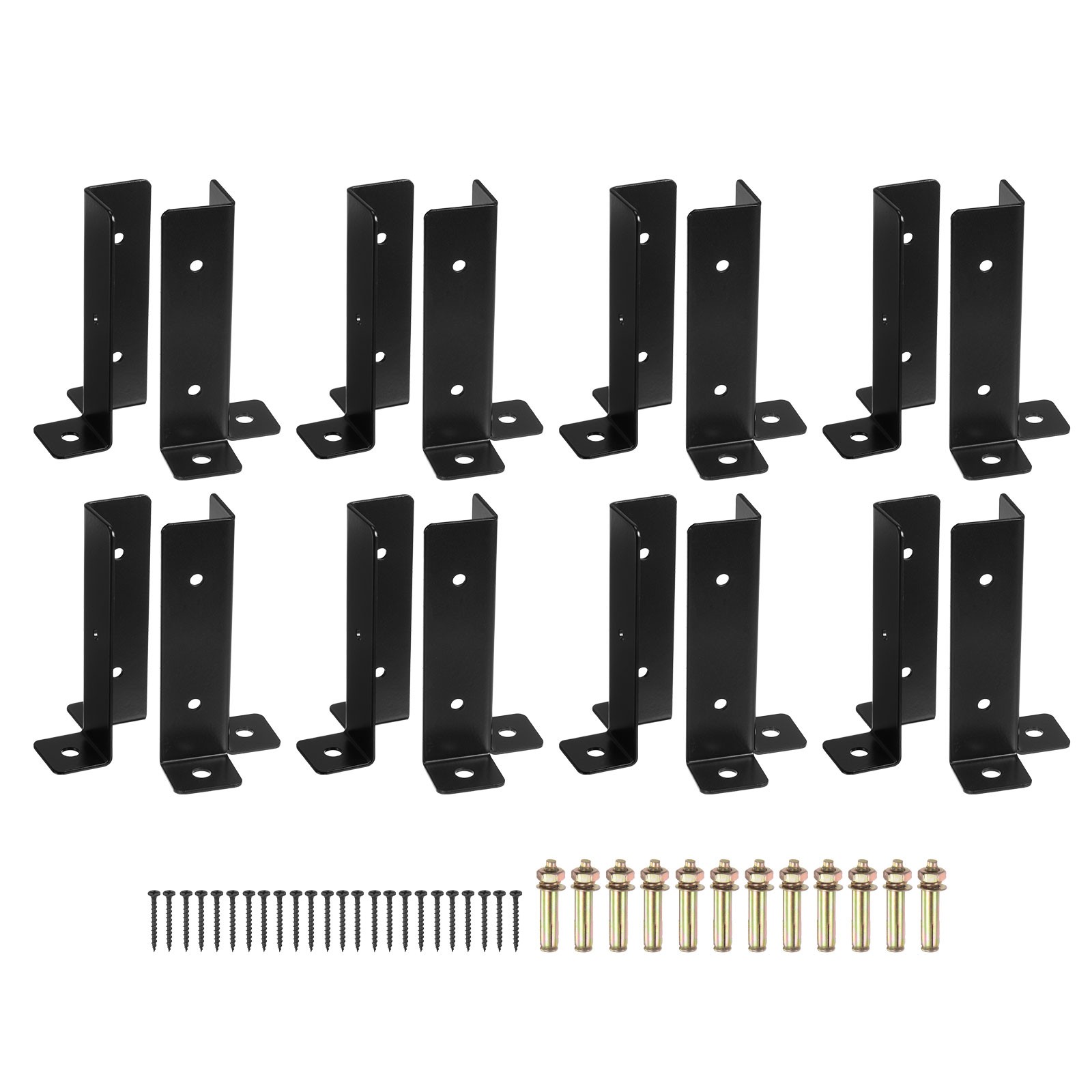 16pcs Adjustable Deck Post Base Brackets Reversible Half Column Deck Post Base
