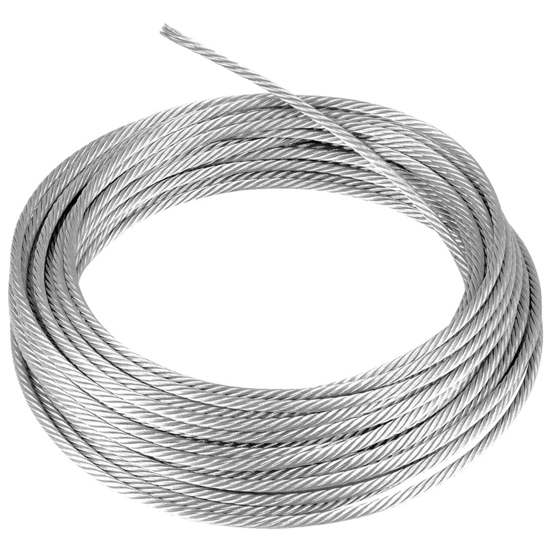 6 mm Thick Wire Rope Wire Cable - 20 metres / 65.61 ft - Galvanised Steel Rope
