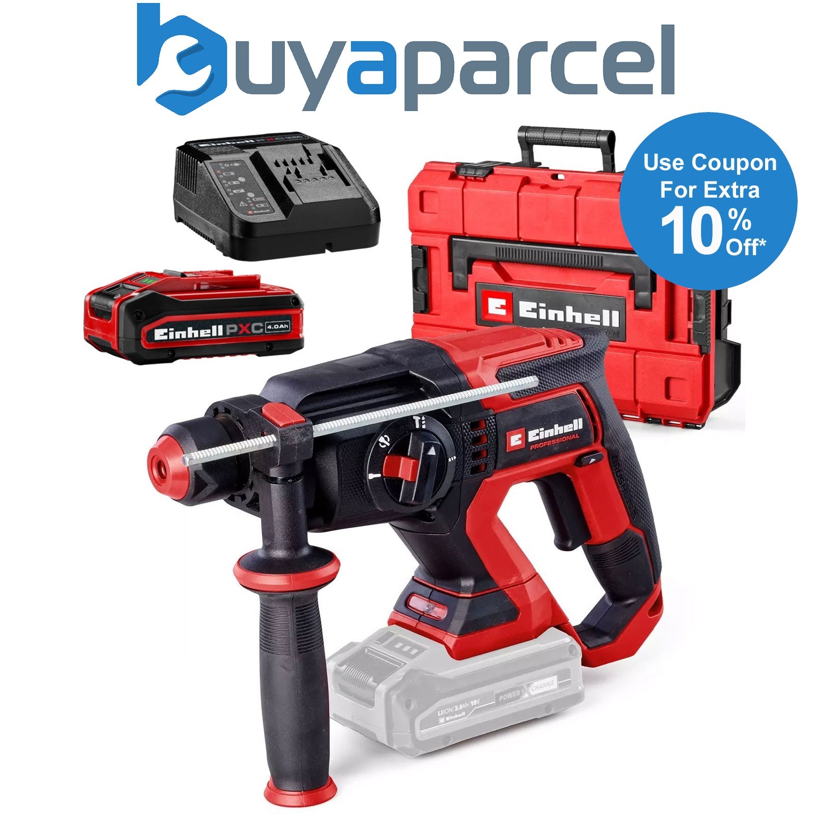 Einhell Professional 18v Cordless SDS Hammer Drill TP-HD 18/22 D Li BL + 4ah