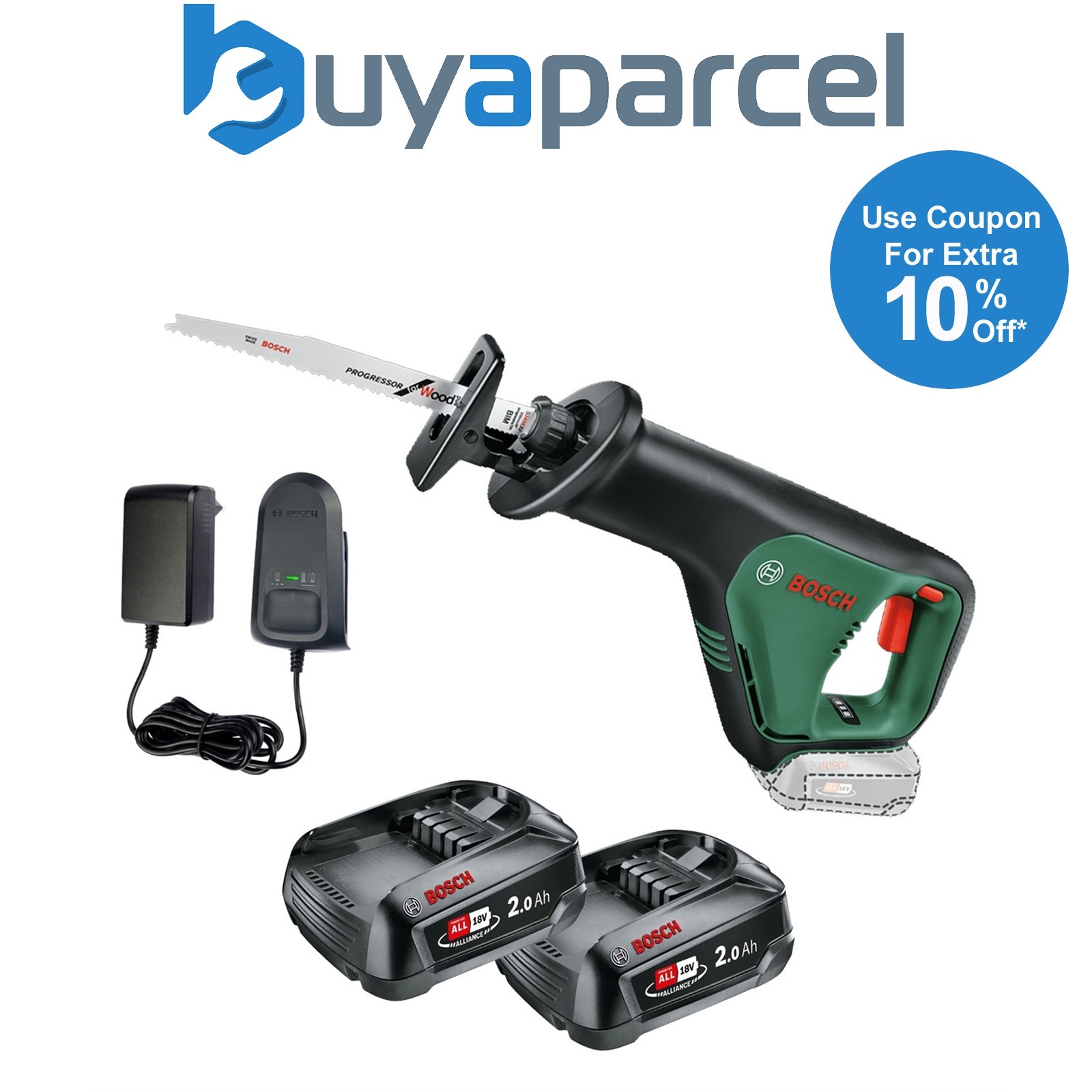 Bosch AdvancedRecip 18v Cordless Reciprocating Recip Saw 2 x 2.0Ah Battery