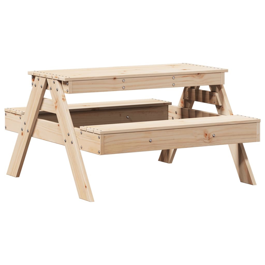 Picnic Table for Kids Outdoor Sand and Water Play Solid Wood Pine vidaXL