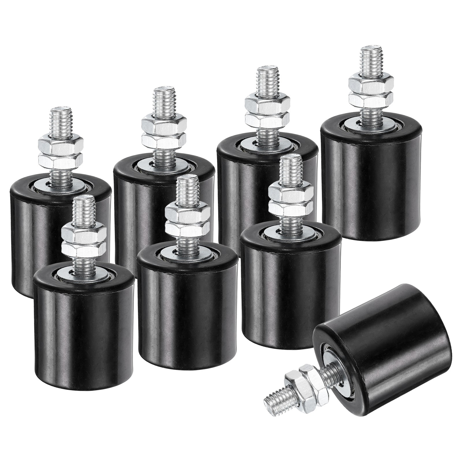 8Pcs Slide Gate Guide Roller, 1.7" Nylon Sliding Gate Support Assembly, Black