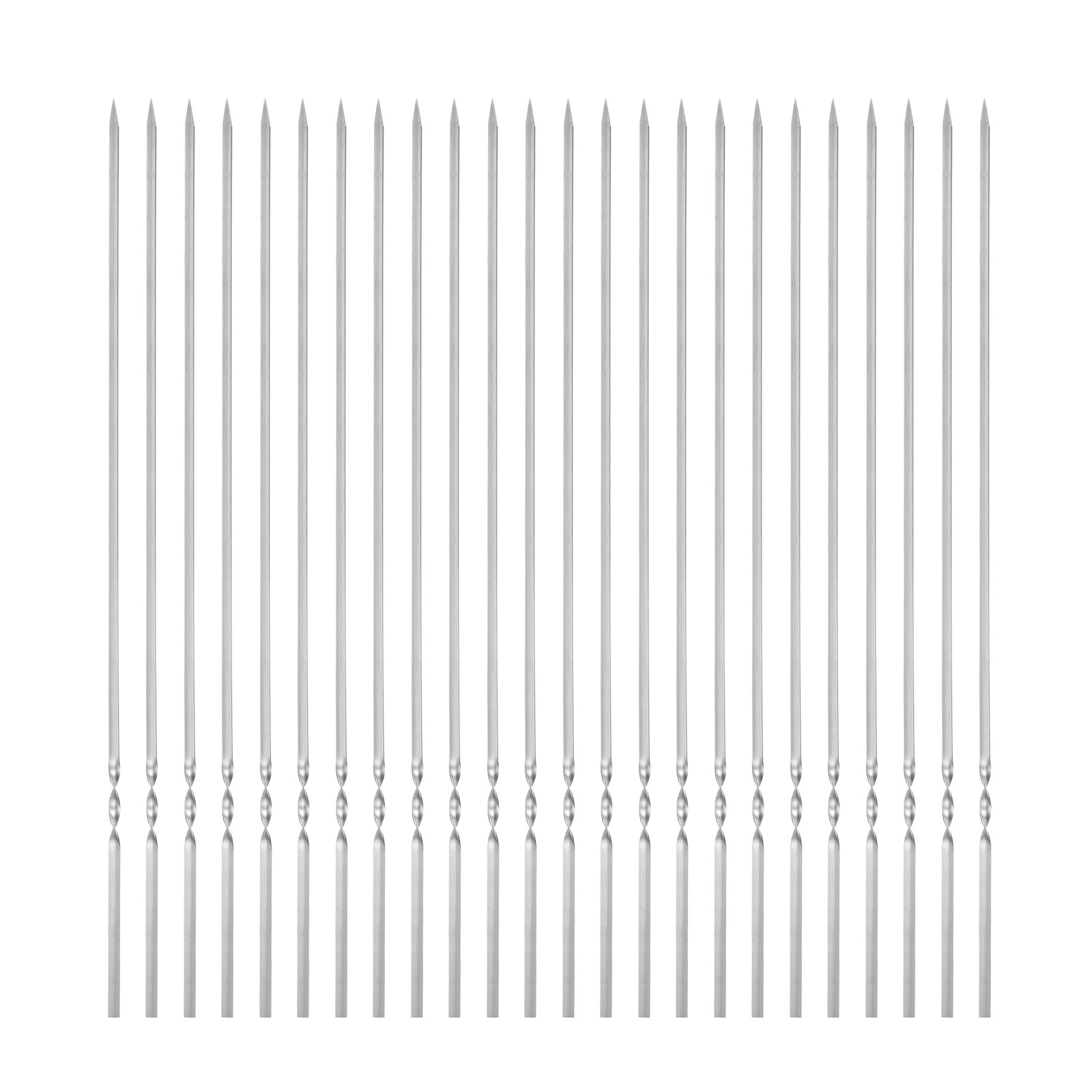 24pcs Kebob Skewers 45cm x 5mm x 1.4mm Stainless Steel Flat BBQ Grill Sticks