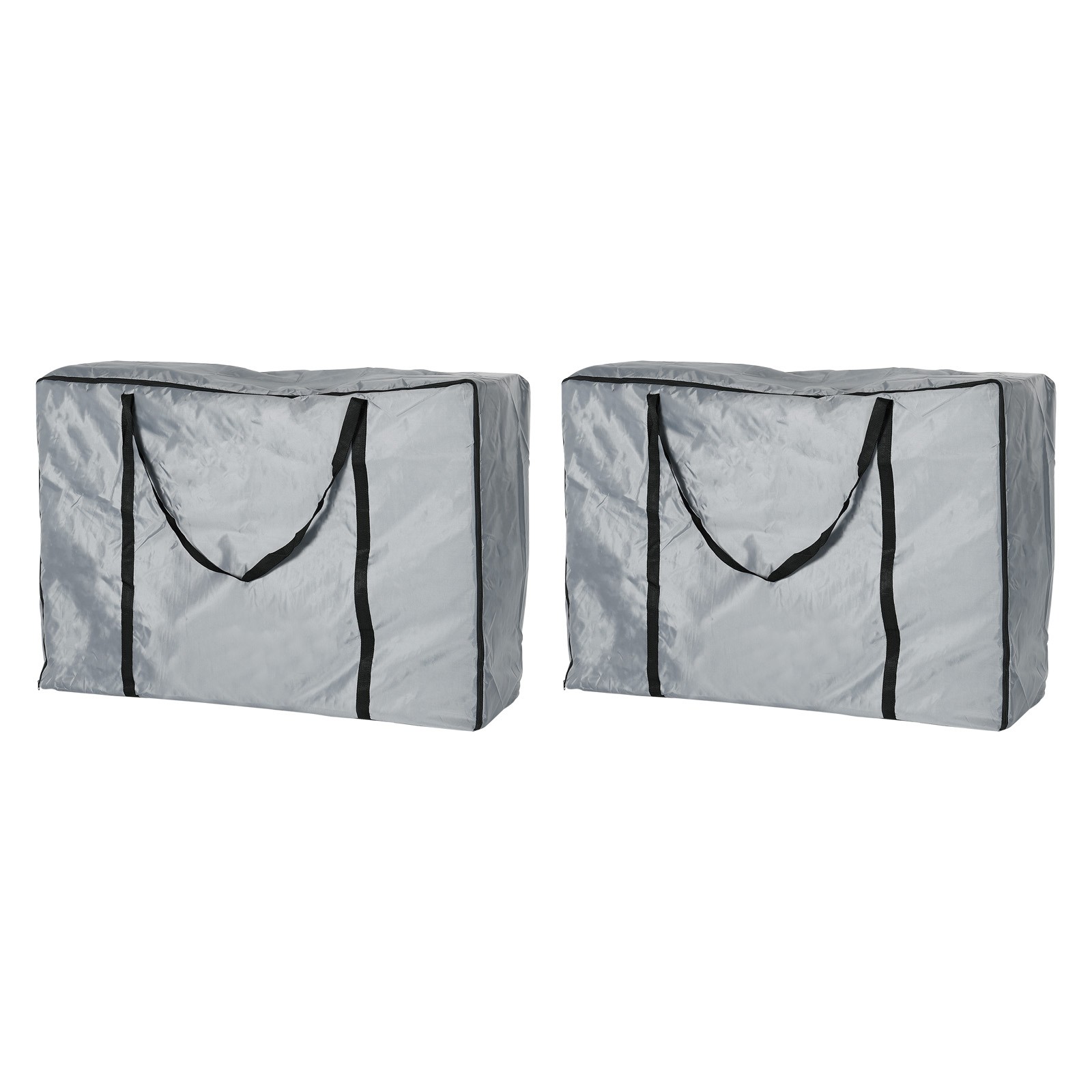 2Pcs Outdoor Chair Storage Bag Carry Seat Bag Folding Lounge Chair Cover Grey