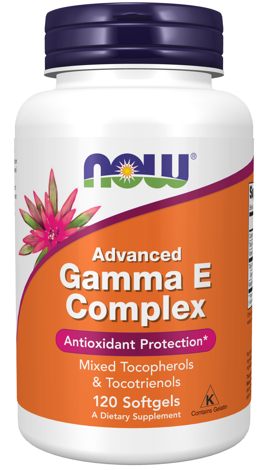 NOW FOODS Advanced Gamma E Complex 120gels Kosher d-alpha Tocopherol